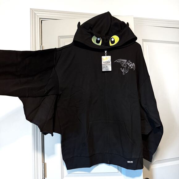 How To Train Your Dragon Toothless Hoodie Winged Cosplay 2XL Her Universe - Picture 8 of 15